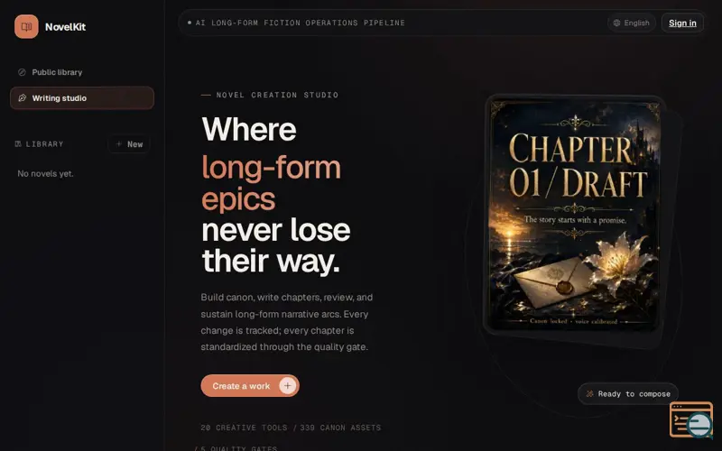 Screenshot of NovelKit