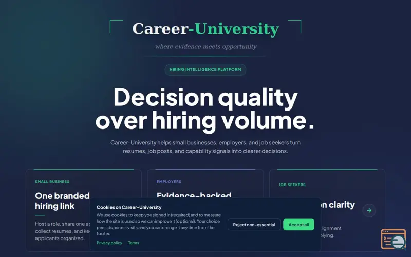 Screenshot of Career University