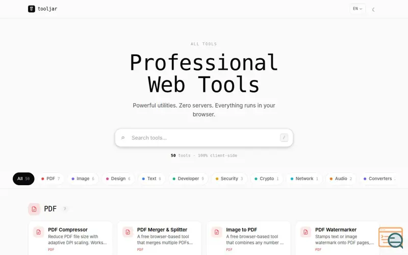 Screenshot of Tooljar