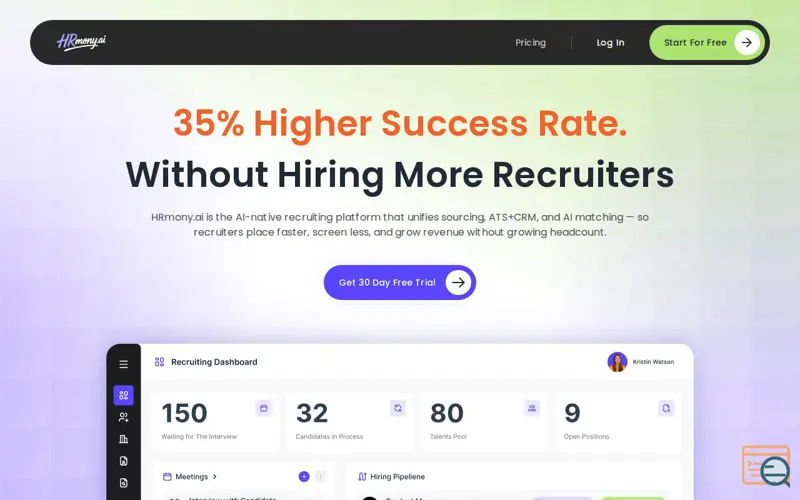 Screenshot of HRmony.ai