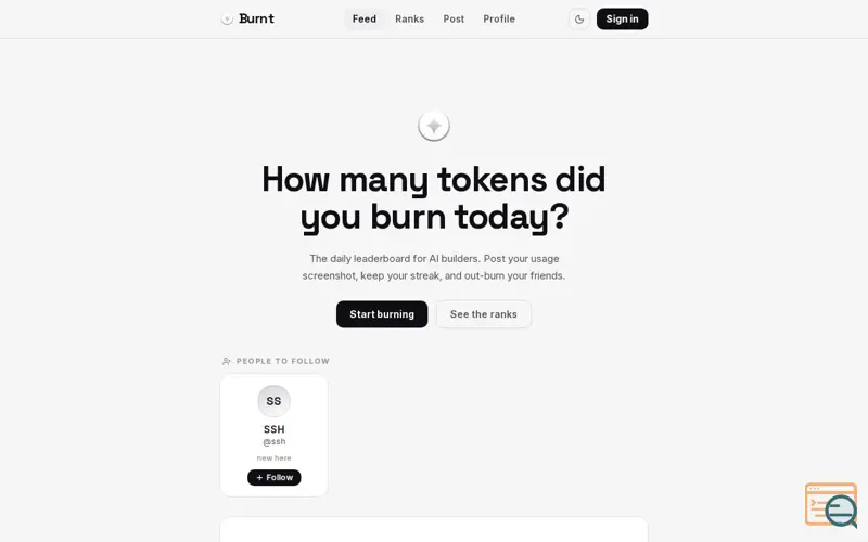 Screenshot of Burnt, a launch using Next.js