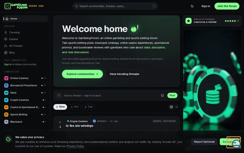 Screenshot of Gambling Forum