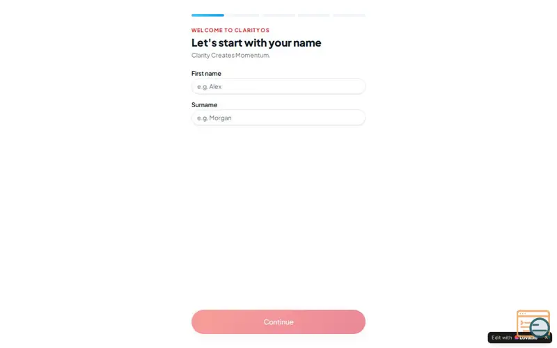 Screenshot of ClarityOS —