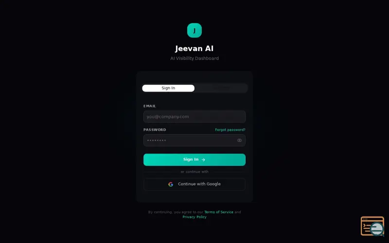Screenshot of Jeevan AI search Visibility