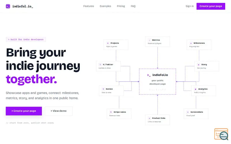 Screenshot of indiefol.io