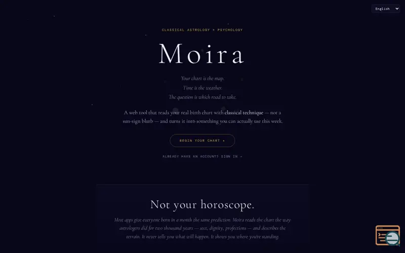 Screenshot of Moira