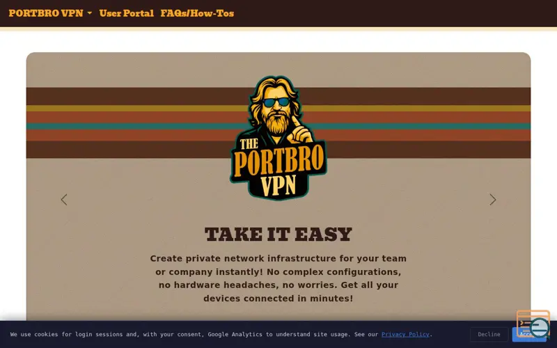 Screenshot of PortBro VPN