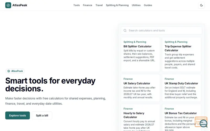 Screenshot of AtlasPeak