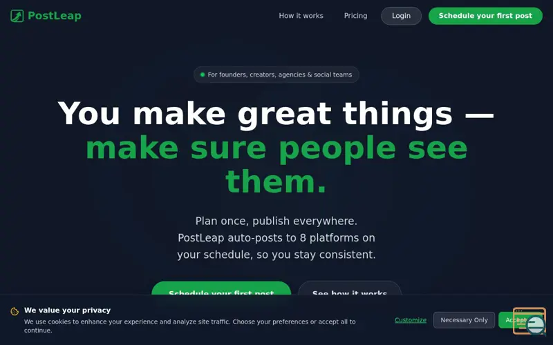 Screenshot of PostLeap