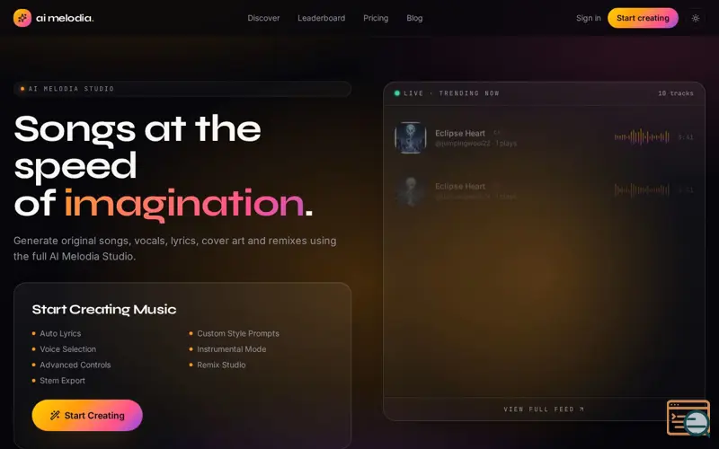 Screenshot of Ai Melodia