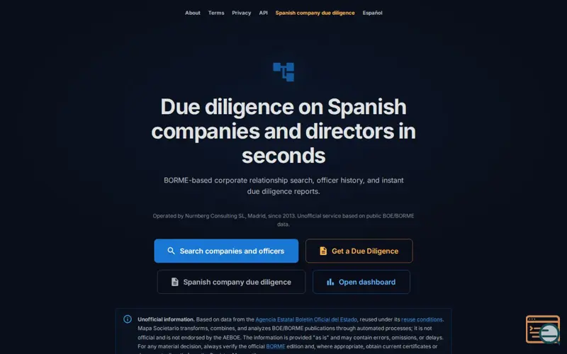 Screenshot of Mapa Societario