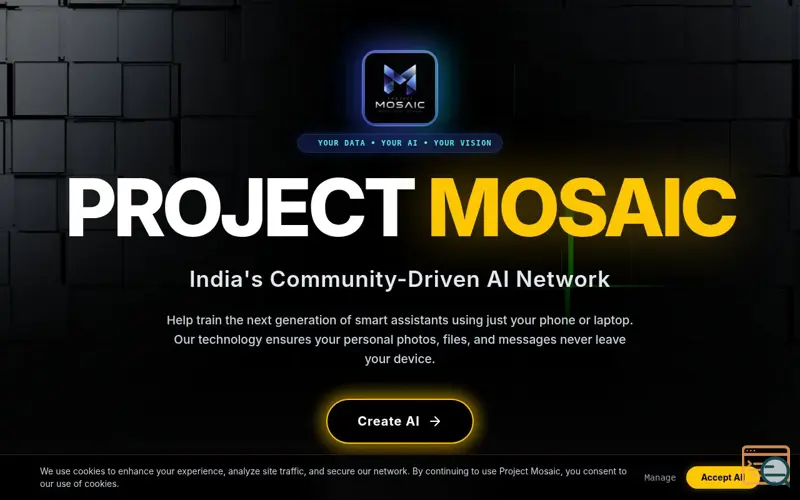 Screenshot of PROJECT MOSAIC - Sovereign AI & Decentralized 101B LLM Network