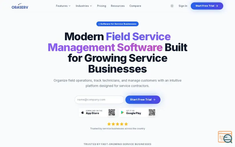 Screenshot of OraServ