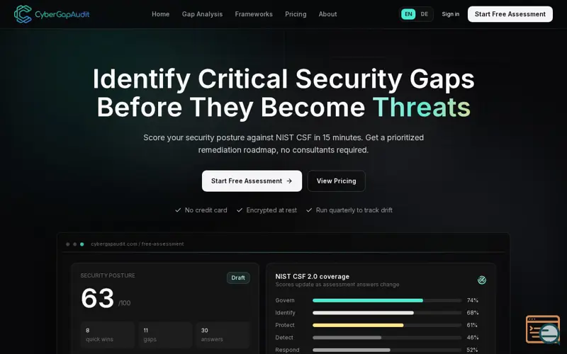 Screenshot of CyberGapAudit