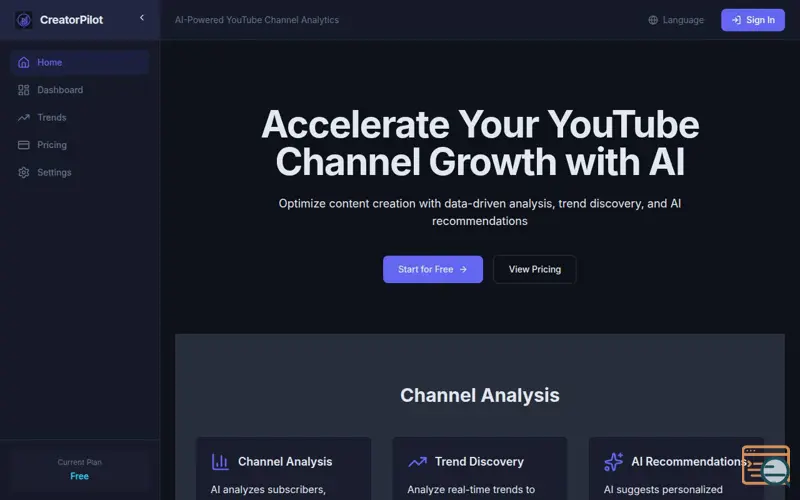 Screenshot of CreatorPilot
