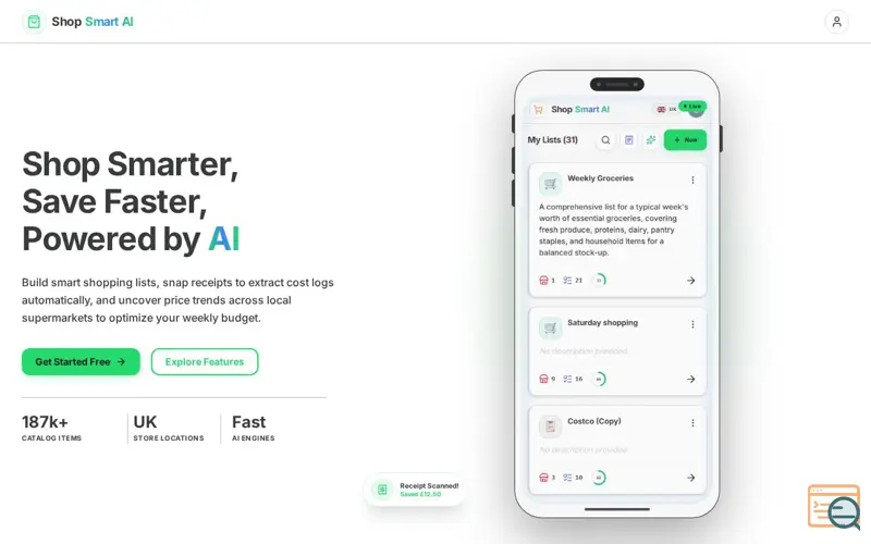 Screenshot of Shop Smart AI Grocery Planner