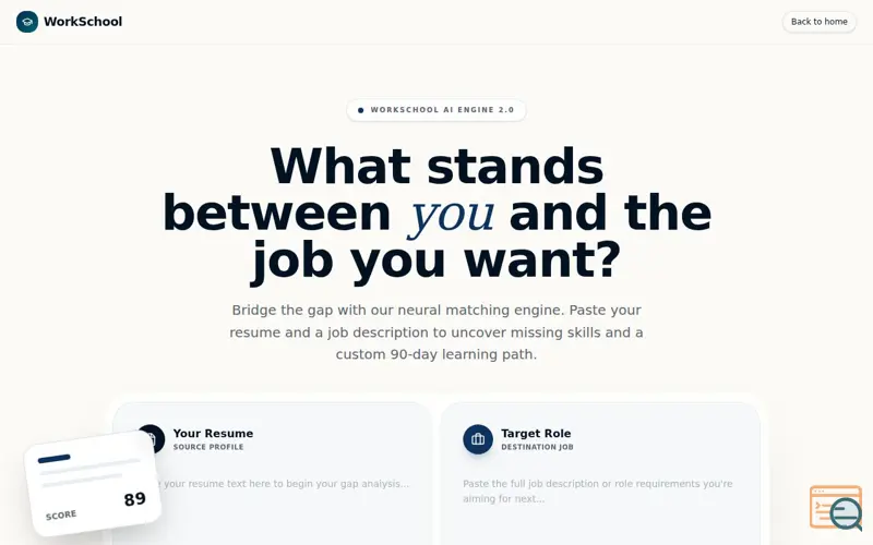 Screenshot of WorkSchool