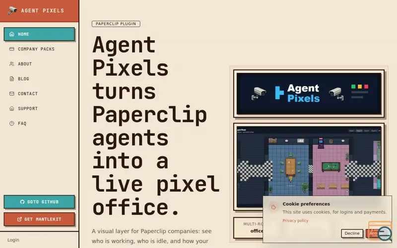 Screenshot of Agent Pixels