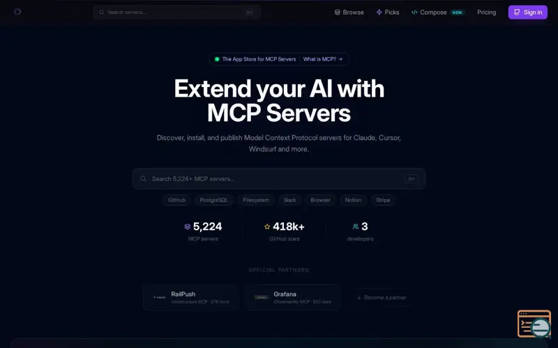Screenshot of MCPNest, a launch using MCP Registry