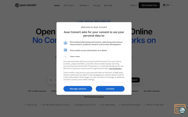 Screenshot of AsanConvert, a launch using Laravel Echo