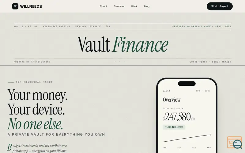 Screenshot of Vault Finance