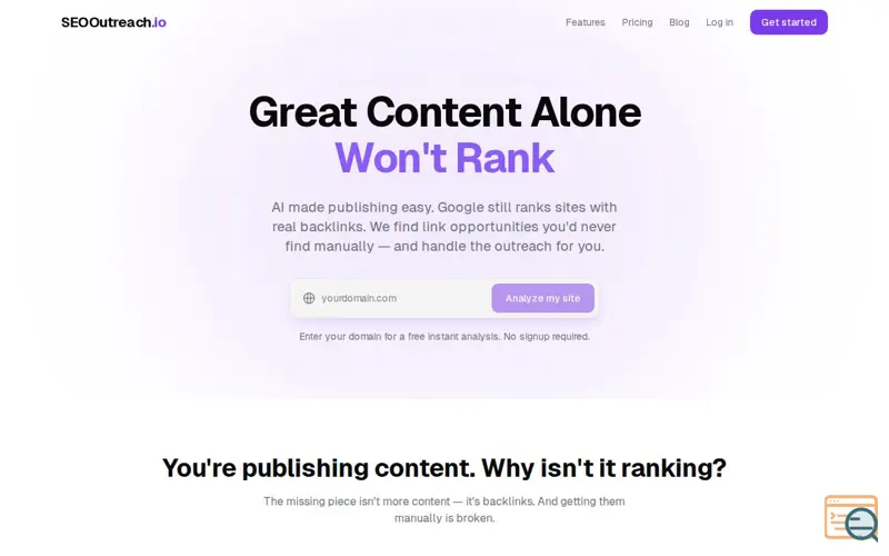 Screenshot of SEOOutreach.io