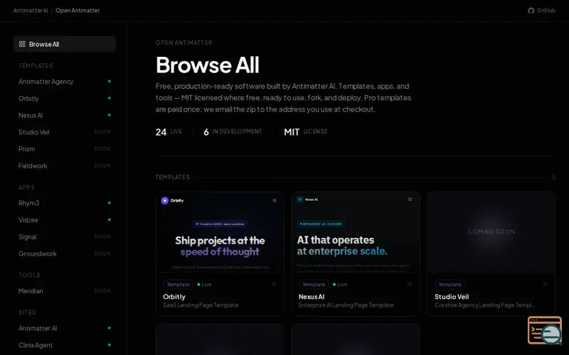 Screenshot of Open Antimatter