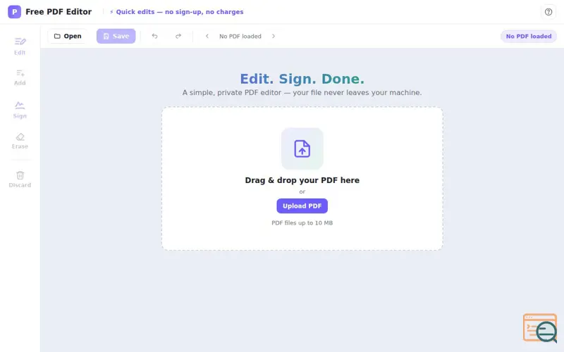 Screenshot of Free PDF Editor