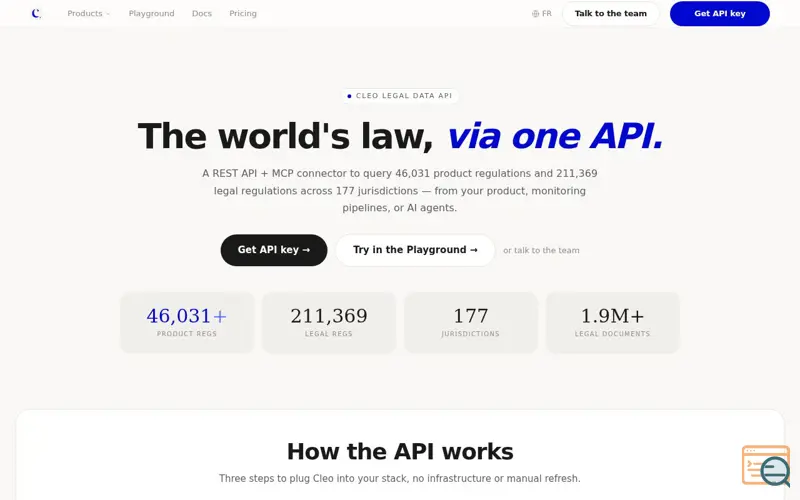 Screenshot of Cleo Atlas Legal API