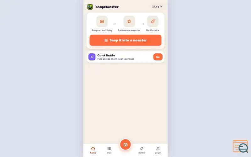 Screenshot of SnapMonster
