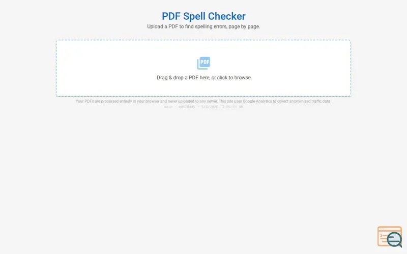 Screenshot of PDF Spell Checker
