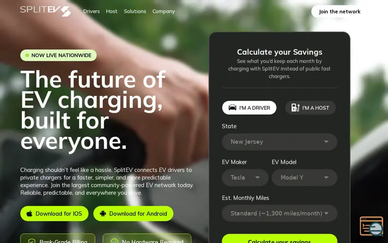 Screenshot of SplitEV