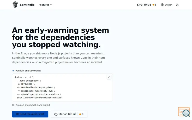 Screenshot of Sentinello