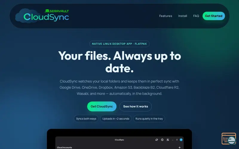 Screenshot of Way Cloud Sync for Linux