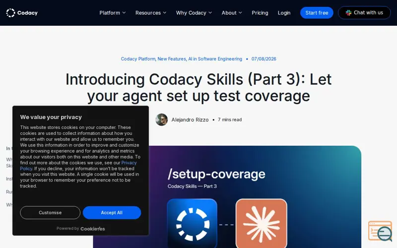Screenshot of Blog
