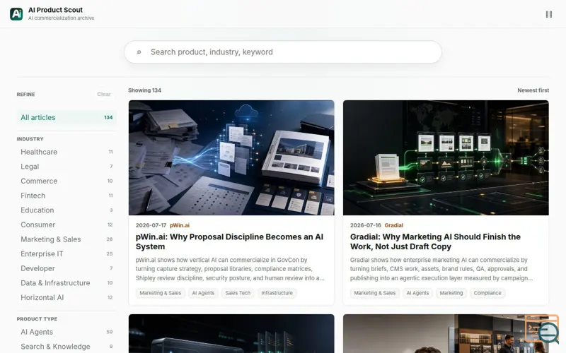 Screenshot of AI Product Scout
