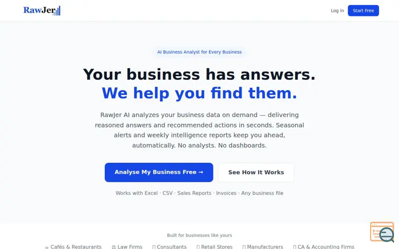Screenshot of RawJer AI