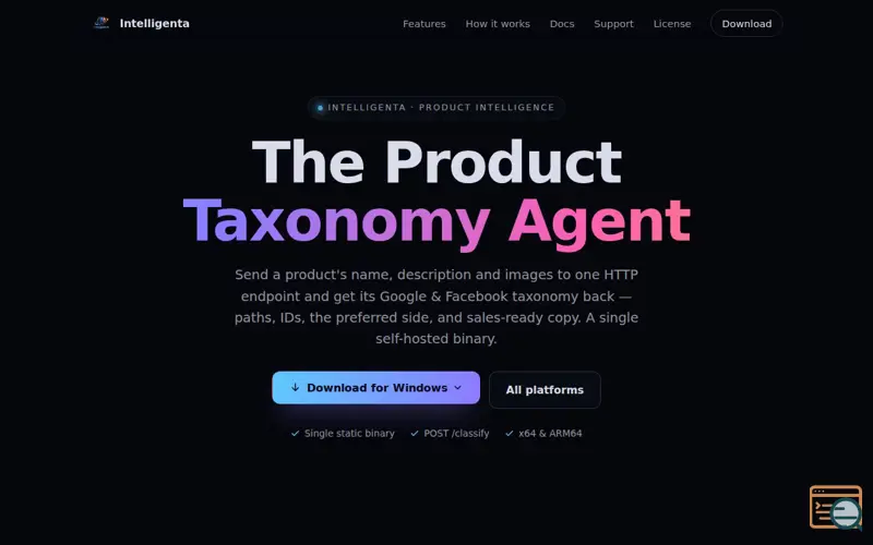 Screenshot of Product Taxonomy Agent