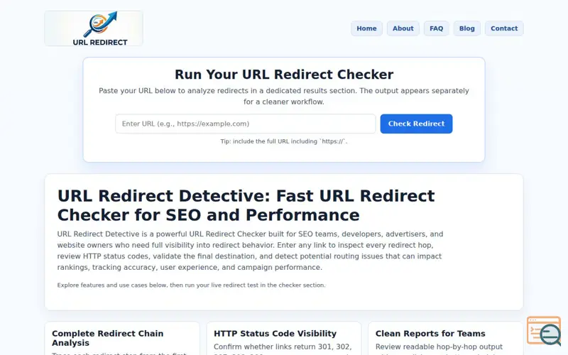 Screenshot of URL Redirect Detective, a launch using AFS Analytics