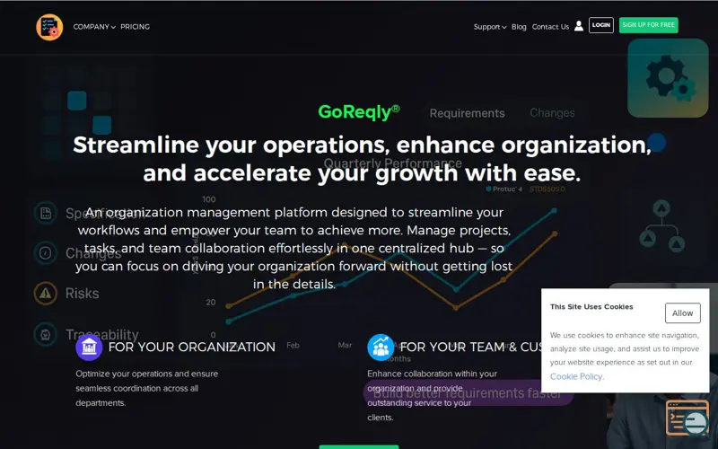 Screenshot of GoReqly