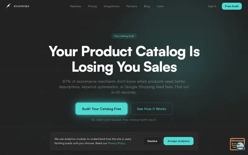 Screenshot of EcomIQX