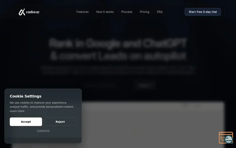 Screenshot of RankWay