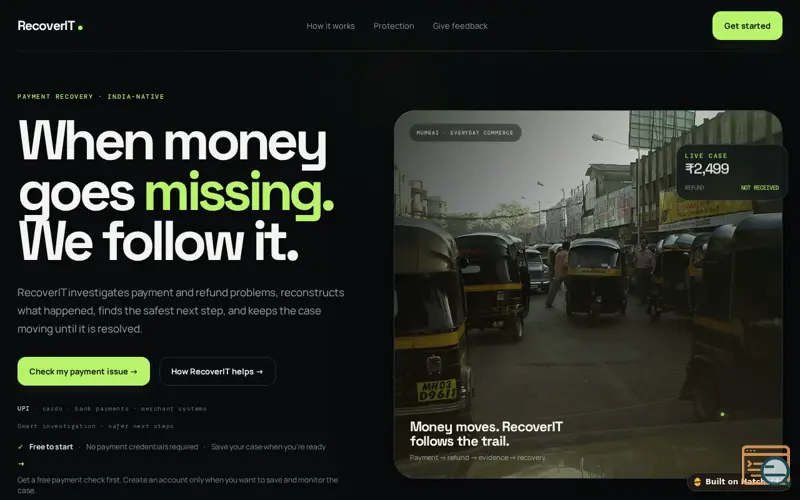 Screenshot of RecoverIT, a launch using Hatchable