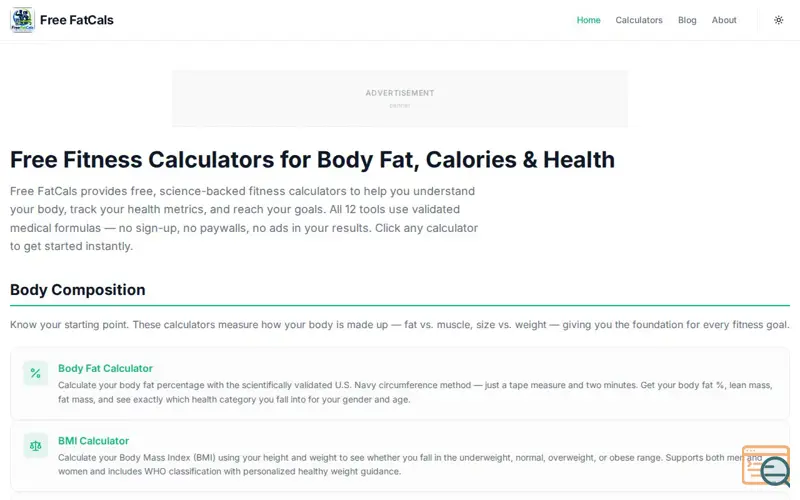 Screenshot of Free FatCals