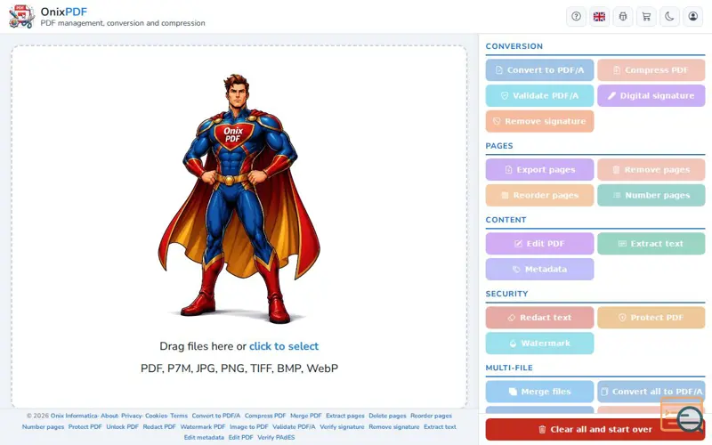 Screenshot of OnixPDF, a launch using Quill