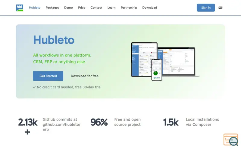 Screenshot of Hubleto, a launch using highlight.js