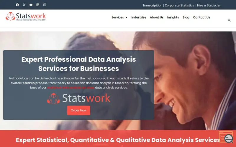 Screenshot of Advanced Data Analysis Services 