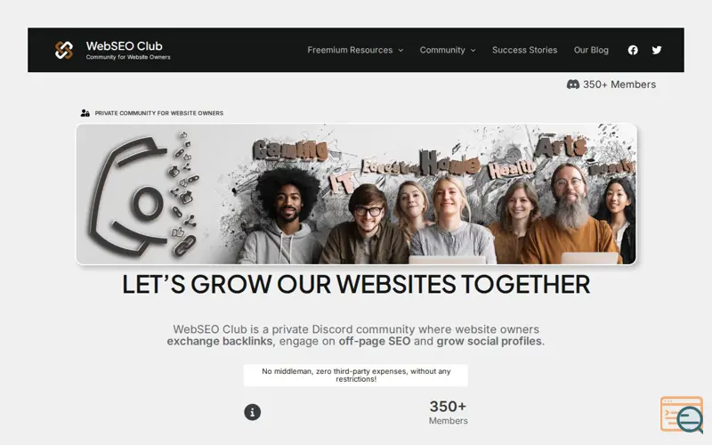 Screenshot of WebSEO Club