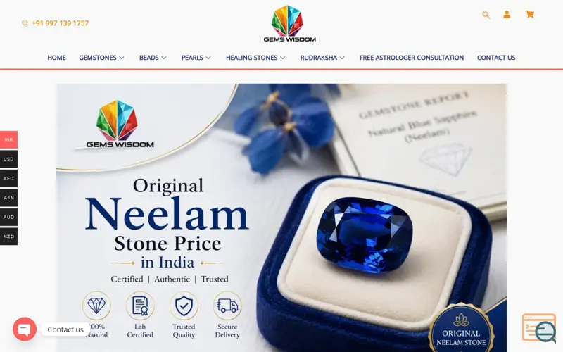 Screenshot of Gemstones Shop Near Me in Delhi India
