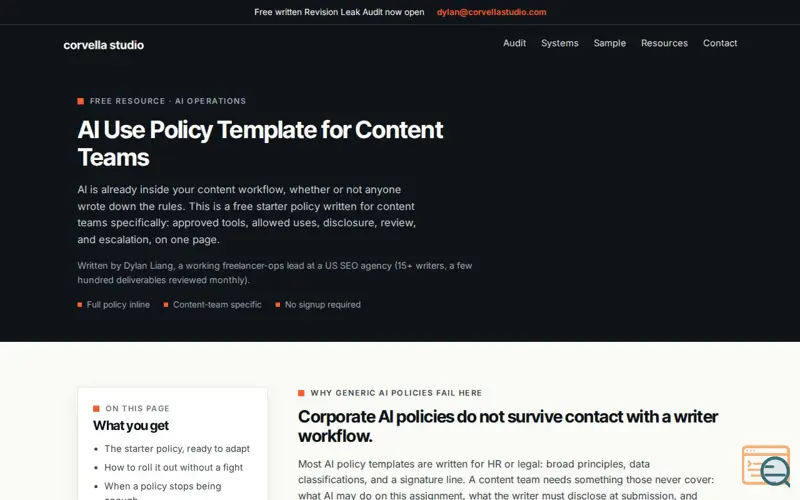 Screenshot of AI Ops Playbook for Content Teams